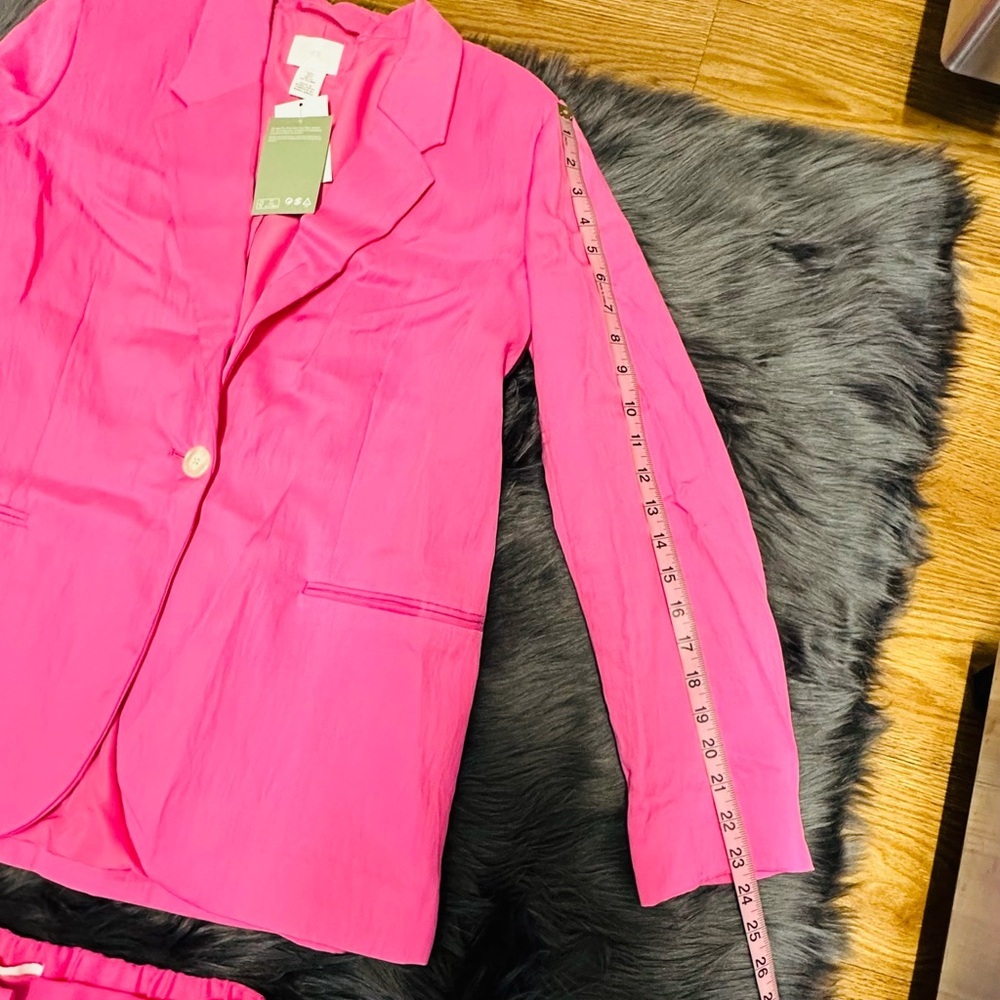 H&M Hot Pink Suit Set | Blazer Size S & Pants Size 8 | Barbiecore | NWT - Picture 4 of 16